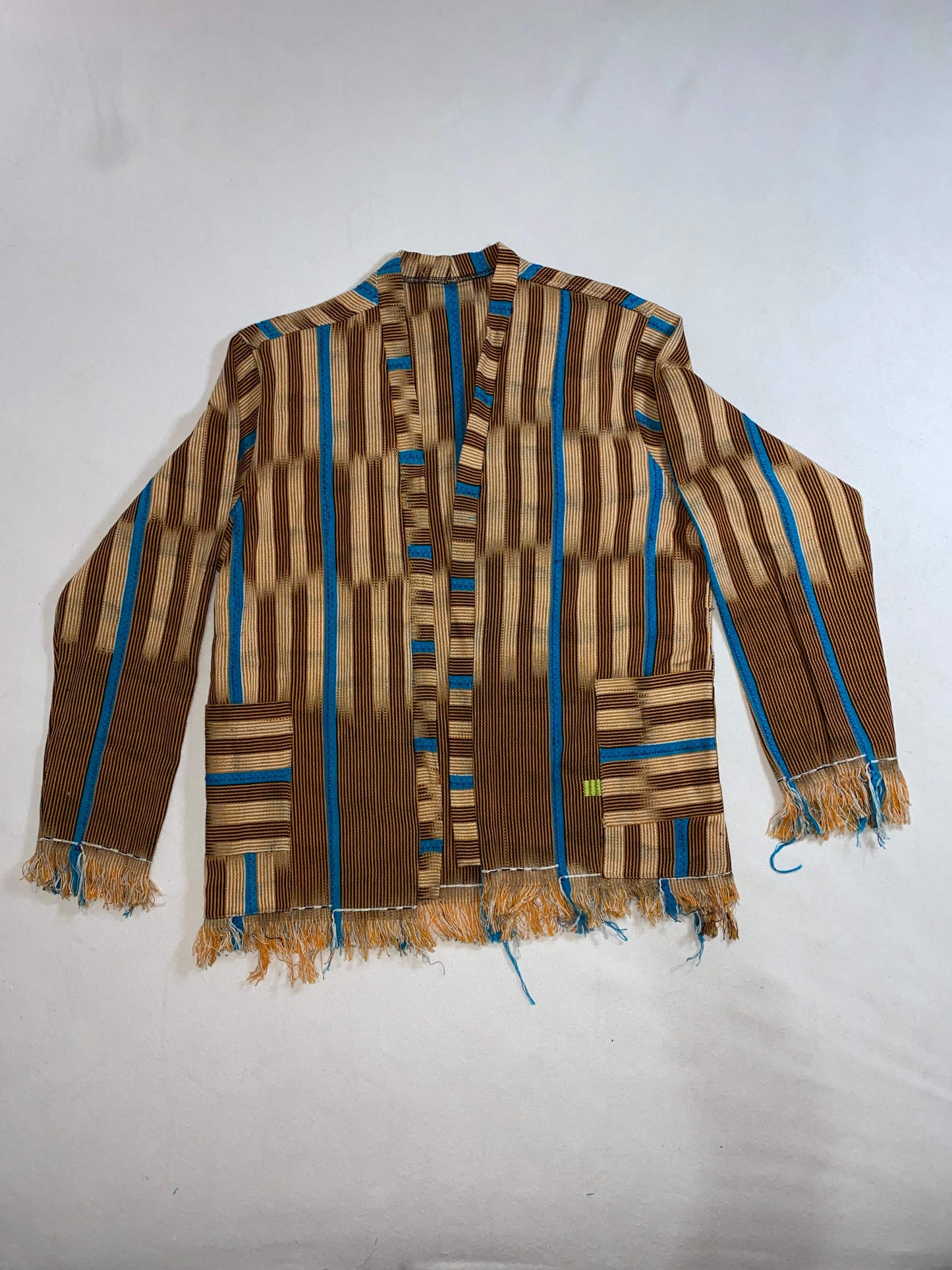 Natural Fiber Handwoven Fringe Kimono