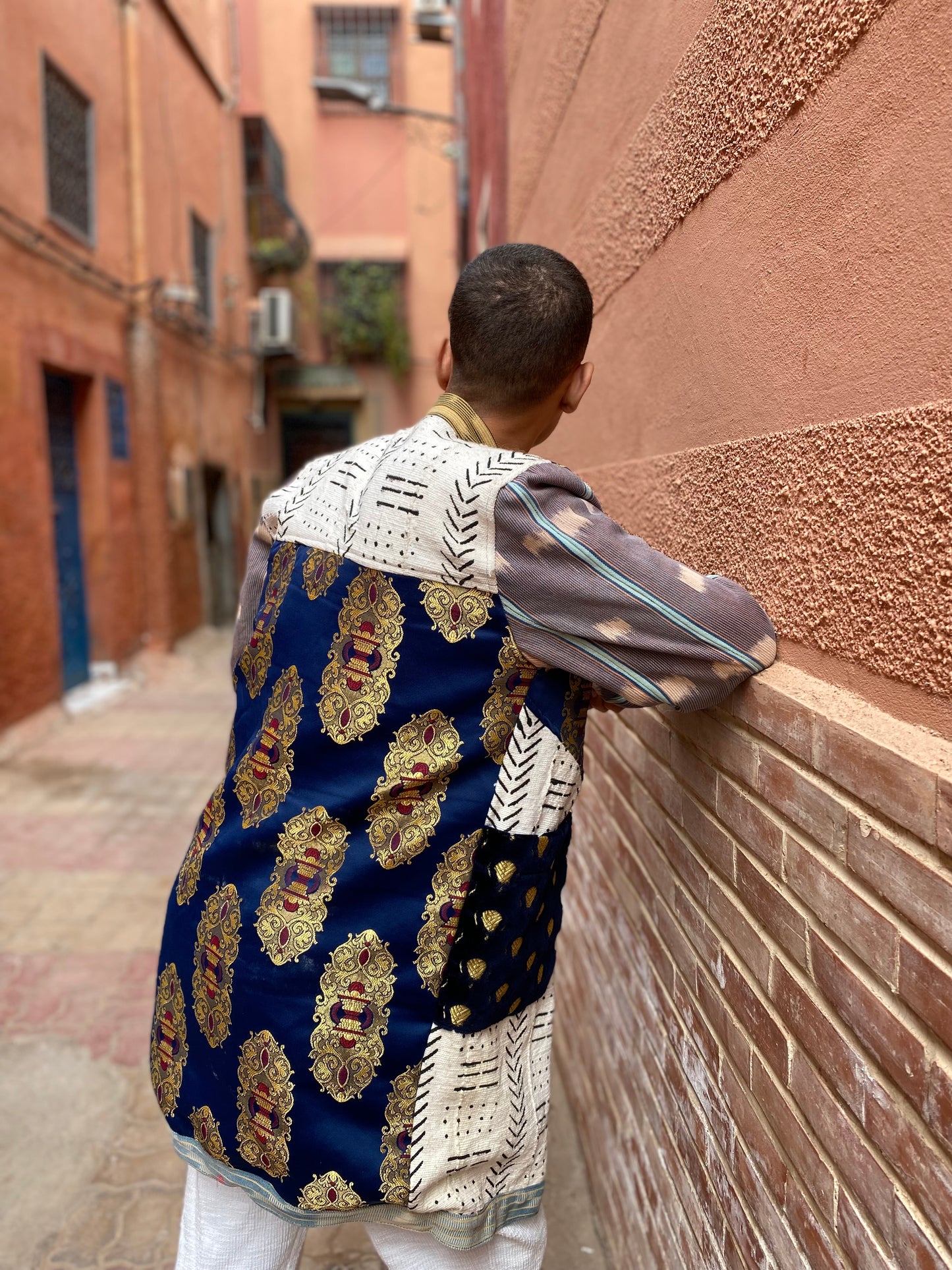 Bogolan Mixed Fabric Jacket