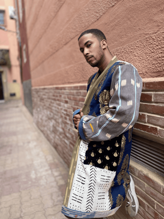 Bogolan Mixed Fabric Jacket